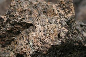 poreus vulkanisch gesteente met korstmossen foto