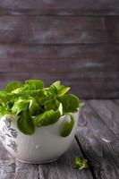verse groene salade met spinazie foto