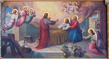 vienna - de dood van st. Joseph fresco