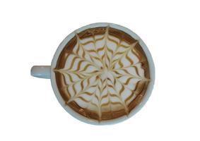 latte koffiemok geïsoleerd van witte achtergrond foto