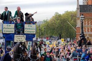 londen, uk, 2005. tuiniersbedrijf in de parade op de show van de lord mayor foto