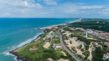 mooie luchtfoto van duinen in de geboortestad, rio grande do norte, brazilië. foto