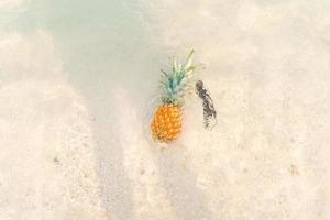 ananas op zee in de zomer verfrissend fruit foto