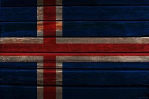 vlag van ijsland op hout foto