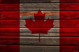 vlag van canada op hout foto