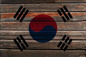 vlag van Zuid-Korea op hout foto
