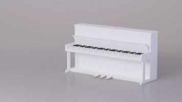 klassieke witte piano. 3D-rendering. foto