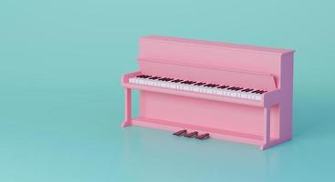 klassieke zachtroze piano. 3D-rendering. foto