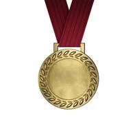 lege gouden medaille geïsoleerd op wit. 3D render foto