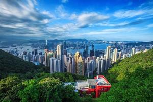 skyline van Hong kong vanaf de top