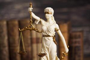 standbeeld van Vrouwe Justitia, wet concept foto