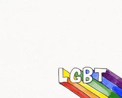 LGBT Pride maand aquarel textuur concept. regenboog lgbt-tekst. foto