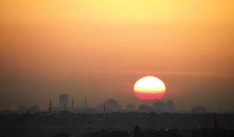 zonsondergang in Istanbul foto