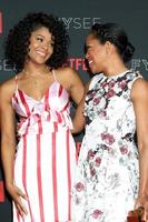 los angeles 6 mei, ajiona alexus, regina king op het netflix fysee kick-off evenement in raleigh studios op 6 mei 2018 in los angeles, ca foto