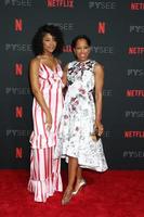 los angeles 6 mei, ajiona alexus, regina king op het netflix fysee kick-off evenement in raleigh studios op 6 mei 2018 in los angeles, ca foto