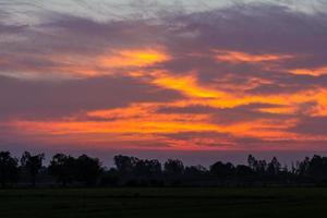 bewolkt oranje op het veld. foto