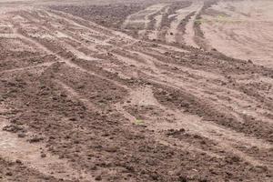 paden op natte grond. foto