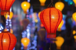 Aziatische lantaarns in lantaarnfestival