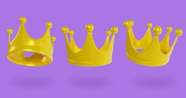 3D-set van koningskroon illustratie foto
