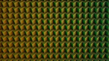 abstracte digitale achtergrond gek van 3D-kubussen. geel en groen. 3D-rendering. foto