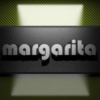 margarita woord van ijzer op koolstof foto