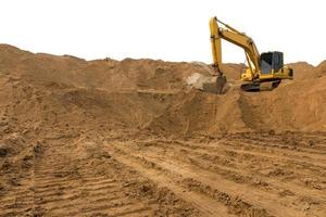 backhoe op de zandbaan. foto