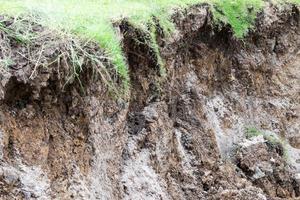 bodemlaag erodeert watererosie. foto