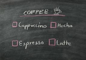 koffie menu foto
