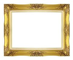 antiek gouden frame geïsoleerd op een witte achtergrond foto