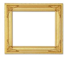 het antieke gouden frame op de witte achtergrond foto