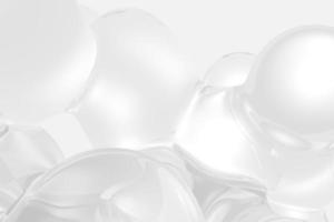 transparantie vloeibare zeepbel 3D-rendering illustratie. glas metaball vervormde figuren achtergrond foto