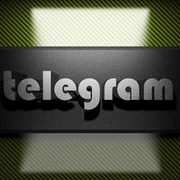 telegram woord van ijzer op koolstof foto