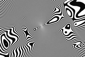 monochroom gestreept golvend behangoppervlak. zwart-wit vloeistofstroom achtergrondontwerp foto