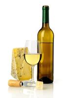 witte wijn en kaas
