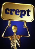 kroop woord en gouden skelet foto