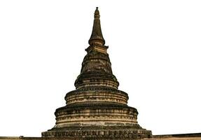 oude pagode geïsoleerd op een witte achtergrond. Chiang Mai, Thailand. foto