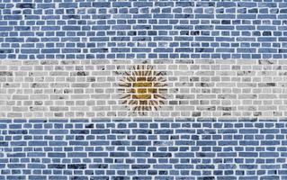 vlag van argentinië geschilderd op een bakstenen muur foto
