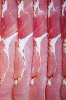 gerookte ham (italiaanse prosciutto di parma) foto