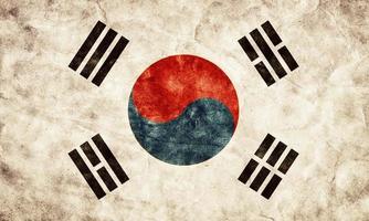 Zuid-Korea grunge vlag. item uit mijn collectie vintage, retro vlaggen foto