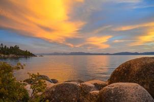 Lake Tahoe zonsondergang foto