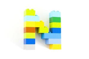 kleurrijke speelgoedbaksteen letter n foto
