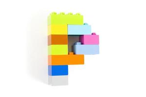kleurrijke speelgoedbaksteen letter p foto