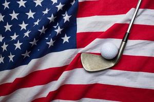 golfbal met vlag van Verenigde Staten