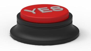rode ja-knop geïsoleerde 3d illustratie render foto