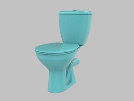 lichtblauw toilet wc illustratie 3d foto