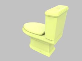 3d gele geïsoleerde stoel kast toilet wc porselein illustratie foto