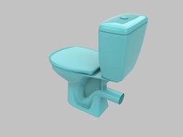 lichtblauw toilet wc illustratie 3d foto