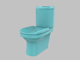 lichtblauw toilet wc illustratie 3d foto