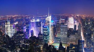 Luchtfoto van de skyline van New York City Manhattan Times Square
