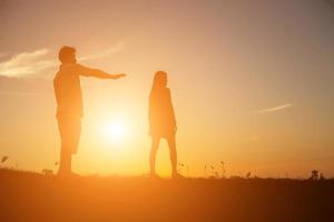 paar silhouet verbreken van een relatie foto